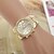 preiswerte Modeuhren-Damen Modeuhr Quartz Legierung Band Glanz Gold Marke-