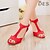 cheap Women&#039;s Sandals-Women&#039;s Shoes Fleece Spring / Summer Low Heel Black / Red / Pink