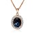 cheap Necklaces-Sapphire Crystal Pendant Necklace Solitaire Oval Cut Drop Ladies Vintage Party Work 18K Gold Plated Alloy Green Purple Red Blue Necklace Jewelry 1pc For Wedding Masquerade Engagement Party Prom