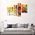 cheap Abstract Paintings-Oil Painting Hand Painted - Animals Modern Canvas / Four Panels