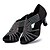 cheap Latin Shoes-Women&#039;s Latin Shoes / Ballroom Shoes Satin Sandal Rhinestone Customized Heel Customizable Dance Shoes Black / Leather