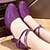 abordables Chaussures de bal, de danse moderne-Femme Modernes Similicuir Talon Talon Bas Rouge Argenté Doré Violet Non Personnalisables