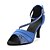 Недорогие Обувь для латиноамериканских танцев-Жен. Обувь для латины Сандалии Сатин Кристаллы Синий / фиолетовый / Бальные танцы / Кожа / EU39