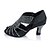 abordables Chaussures de danses latines-Femme Chaussures Latines / Salon Satin Sandale Strass Talon Personnalisé Personnalisables Chaussures de danse Noir / Cuir