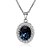 cheap Necklaces-T&amp;C Women&#039;s 18K White Gold Plated with Rhinestones Surrounded Blue Sapphire Crystal Pendant Necklaces