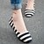 cheap Women&#039;s Flats-Women&#039;s Shoes Spring New Flat Heel Round Toe Comfort Stripe Flats Casual Black/Blue/Red
