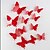 cheap Wall Stickers-Environmental Protection 3D Butterfly  Wall Stickers 12PCS/SET Red