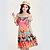 cheap Women&#039;s Dresses-Women&#039;s Beach/Print Inelastic Short Sleeve Knee-length Dress (Silk)