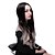 abordables Perruques Synthétiques Sans Bonnet-Perruque Synthétique Style Avec Frange Perruque Noir Noir Femme Cheveux Colorés Noir Perruque Noir perruque