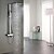 abordables Robinetteries de douche-Robinet de douche Ensemble - Douchette inclue Thermostatique Douche pluie contemporain Chrome Système de douche Soupape céramique Bath Shower Mixer Taps / Laiton / Deux poignées trois trous