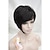 cheap Synthetic Trendy Wigs-high quality heat resistance synthetic fiber asymmetrical tilted bangs dark brownshort wig