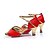 cheap Latin Shoes-Women&#039;s Dance Shoes Paillette / Satin Latin Shoes / Salsa Shoes Buckle / Ribbon Tie Sandal Customized Heel Customizable Red / Brown / Royal Blue / Leather / EU36