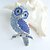 cheap Brooches-Women Accessories Silver-tone Blue Rhinestone Crystal Brooch Art Deco Bird Owl Brooch Women Jewelry