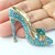 cheap Brooches-Women Accessories Gold-tone Turquoise Rhinestone Crystal High-heeled Shoes Brooch Art Deco Women Jewelry