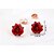 זול עגילים אופנתיים-בגדי ריקוד נשים קריסטל עגילים צמודים ורדים פרח נשים זירקוניה מעוקבת עגילים תכשיטים סגול / אדום / כחול עבור