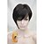 cheap Synthetic Trendy Wigs-high quality heat resistance synthetic fiber asymmetrical tilted bangs dark brownshort wig