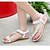 billige Sandaler til kvinder-Dame Sandaler Boheme Flade sandaler Flade sandaler Satinblomst Flade hæle udendørs Syntetisk læder Forår Kamel Hvid