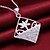 cheap Necklaces-Fashion Style 925 Sterling Silver Jewelry Geometric Squares Pave Zircon Pendant Necklace for Women
