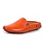 preiswerte Clogs &amp; Pantoletten für Herren-Herren Cloggs &amp; Pantoletten Komfort Schuhe Normal Leder Weiß Schwarz Orange Frühling Sommer / EU42