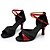 cheap Latin Shoes-Women&#039;s Latin Shoes Salsa Shoes Indoor Heel Customized Heel Buckle Silver Gold Red / Silk
