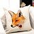 cheap Throw Pillows &amp; Covers-Cartoon Smoking Fox Cotton/Linen Decorative Pillow Cover