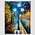 olcso Olajfestmények-Hang festett olajfestmény Kézzel festett - Absztrakt tájkép Modern Európai stílus Kerettel / Nyújtott vászon