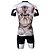 cheap Men&#039;s Clothing Sets-ILPALADINO Men&#039;s Short Sleeve Cycling Jersey with Shorts White / Black Animal Cartoon Bike Shorts Jersey Clothing Suit Breathable Quick Dry Ultraviolet Resistant Back Pocket Sports Animal Clothing