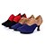 abordables Chaussures de bal, de danse moderne-Femme Modernes Velours Synthétique Talons Intérieur Fourrure Talon Aiguille Noir et rouge Bleu royal 5,1 à 7cm Non Personnalisables