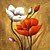 billige Innrammet kunst-oljemaling dekorasjon abstrakt blomst håndmalt lerret med strukket ramme - sett med 3