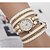 cheap Fashion Watches-Women&#039;s Wrist Watch Quartz Hot Sale Leather Band Analog Bangle Fashion Black / White / Blue - Brown Red Blue