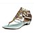 cheap Women&#039;s Sandals-Women&#039;s Shoes Leather T-Strap / Novelty Flat Heel Crystal Blue / Golden / Wedding / Party &amp; Evening / Party &amp; Evening