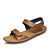 ieftine Sandale Bărbați-Bărbați Pantofi Piele Primăvară Vară Cataramă Dantelă de Cusut pentru Casual Negru Maro