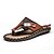 cheap Men&#039;s Slippers &amp; Flip-Flops-Men&#039;s Spring / Summer / Fall Casual Stitching Lace Leather Black / Brown