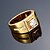 cheap Rings-Men&#039;s Band Ring - Gold Plated Birthstones 8 / 9 / 10 Golden For Wedding / Party / Daily / Zircon