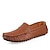 baratos Sapatilhas e Mocassins para Homem-Homens Sapatos Confortáveis Pele Verão / Outono Mocassins e Slip-Ons Caminhada Azul Escuro / Café / Marron