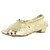 baratos Sapatos Para Dança de Salão &amp; Dança Moderna-Mulheres Balé Ioga Courino Meia Solas Salto Interior Salto Robusto Dourado