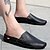 رخيصةأون أحذية مفتوحة للرجال-رجالي قباقيب والحفاية أحذية الراحة فضفاض جلد أبيض أسود برتقالي الربيع الصيف / EU42