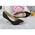 cheap Women&#039;s Heels-Women&#039;s Glitter / Leatherette Spring / Summer Kitten Heel Metallic Toe Black / Golden / Dress / Casual / Dress