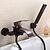 tanie Badrumshandfat-Antique Wall Mounted Waterfall Ceramic Valve Two Holes Single Handle Two Holes Oil-rubbed Bronze , Bathroom Sink Faucet