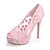 cheap Wedding Shoes-Women&#039;s Shoes Lace Spring / Summer Comfort Wedding Shoes Stiletto Heel Open Toe Lace Blue / Pink / Ivory / Party &amp; Evening