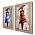 cheap Framed Arts-Oil Painting Decoration Abstract People Hand Painted Natural Linen with Stretched Framed - Set of 2