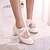 baratos Sapatos de Salto Alto de mulher-Mulheres Sapatos Courino Primavera Verão Outono Inverno Salto Robusto Laço Cadarço para Casamento Casual Social Branco Azul Rosa claro