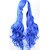cheap Costume Wigs-cos anime bright colored wigs long curly sapphire hair wig 80 cm Halloween