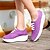 abordables Zapatillas de mujer-Mujer Tacón Cuña Zapatos de Cuna Casual Al aire libre Oficina y carrera Con Cordón Tela Verano Invierno Blanco / Negro / Morado