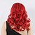 halpa Synteettiset trendikkäät peruukit-Synteettiset peruukit Laineita Laineita Epäsymmetrinen leikkaus Peruukki Pitkä Punainen Synteettiset hiukset Naisten Luonnollinen hiusviiva Punainen