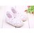 baratos Sapatos de Bebês-Para Meninas Conforto / Primeiros Passos Tule / Tecido Rasos Laço Branco / Rosa Primavera Verão
