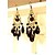 Χαμηλού Κόστους Σκουλαρίκια-γυναικεία κούφια vintage φούντες μαύρη σκουλαρίκια πτώση κομψό στυλ