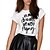 cheap Women&#039;s T-shirts-Women&#039;s Casual Letter Printed Crew Neck Short Sleeve White Punk T-Shirts