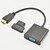 cheap HDMI Cables-3-in-1 HDMI Female to Mini HDMI Male And To Micro HDMI Male Adapter+HDMI V1.3 to VGA M/F Cable