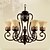 Недорогие Люстры-свечи-5-ламповая люстра 68 см в стиле свечей металлическое стекло окрашенная отделка винтаж 110-120v / 220-240v / e26 / e27